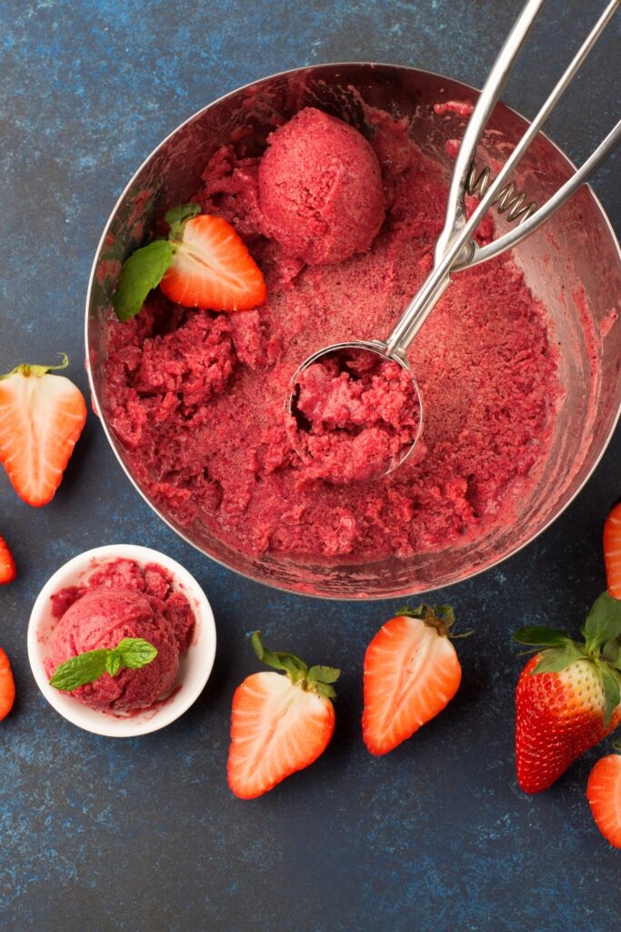 4-Ingredient Strawberry Sorbet