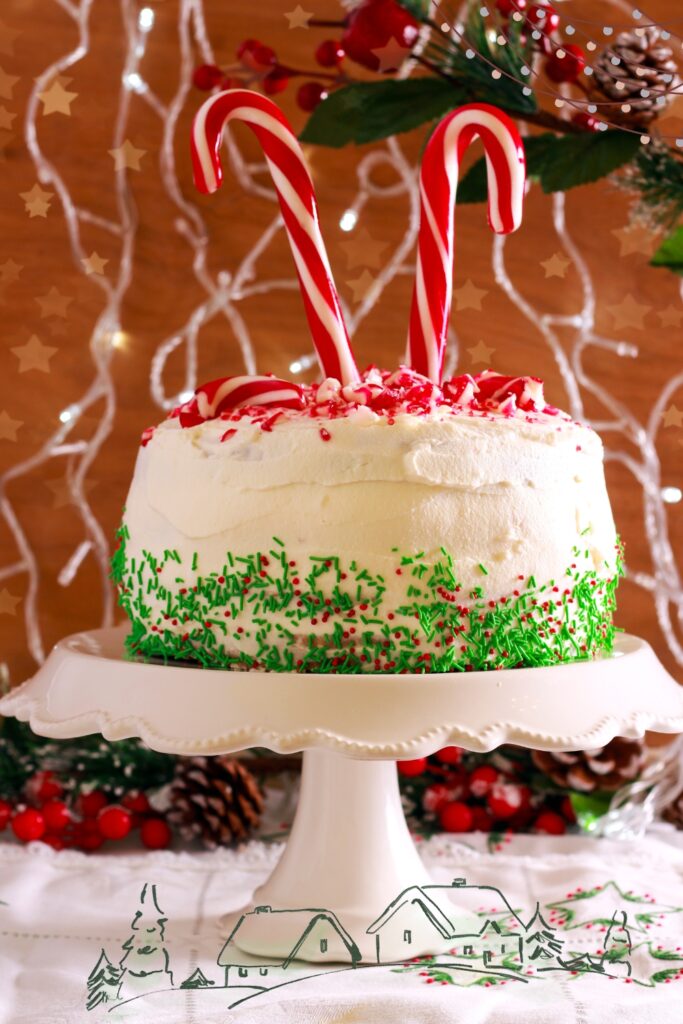 Christmas Candy Cane Cake