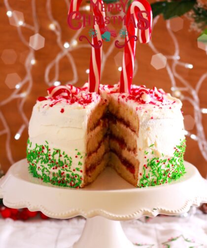 Christmas Candy Cane Cake