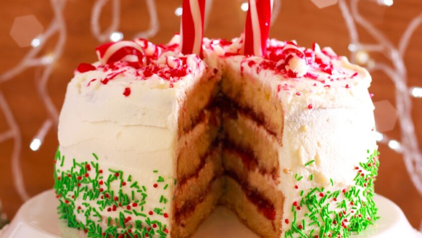 Christmas Candy Cane Cake