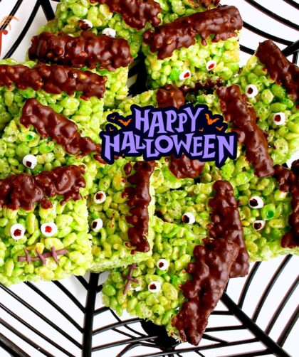 Halloween Frankenstein Rice Krispie Treats