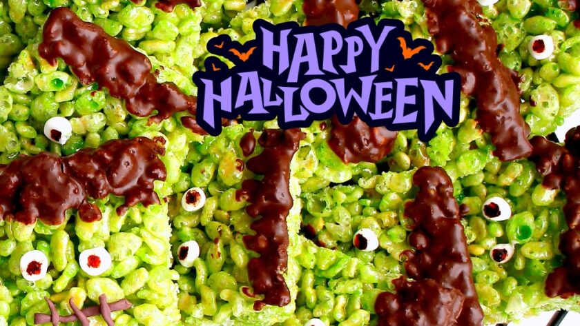 Halloween Frankenstein Rice Krispie Treats