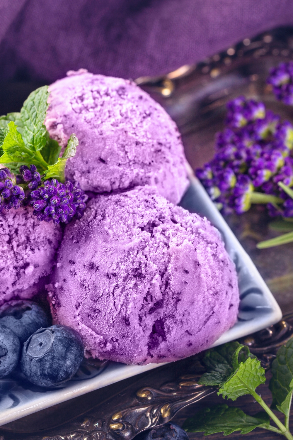 Homemade Blueberry Ice Cream