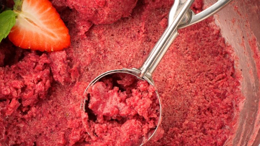 4-Ingredient Strawberry Sorbet