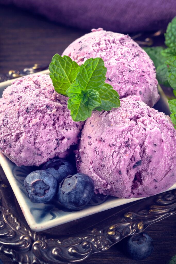 Homemade Blueberry Ice Cream