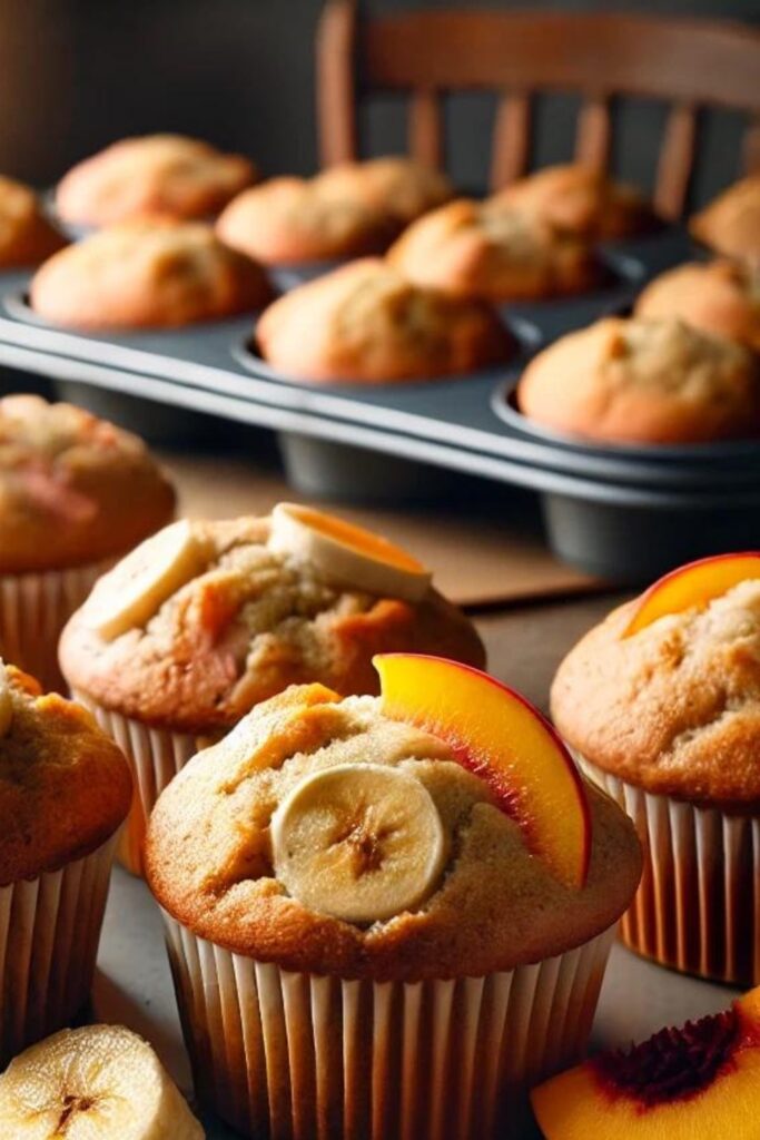 Banana And Peach Muffins