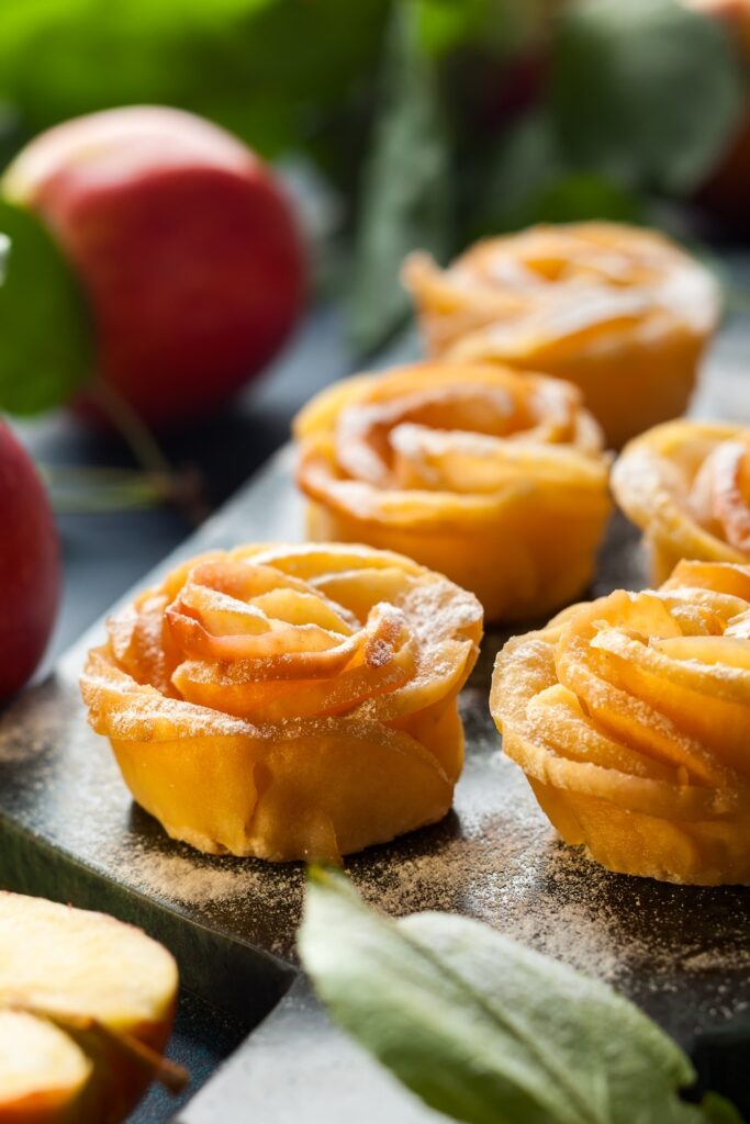 New Year Apple Rose Mini Tarts