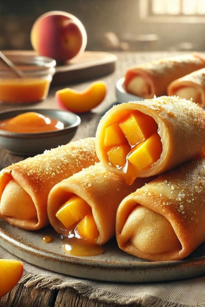 Peach Pie Egg Rolls