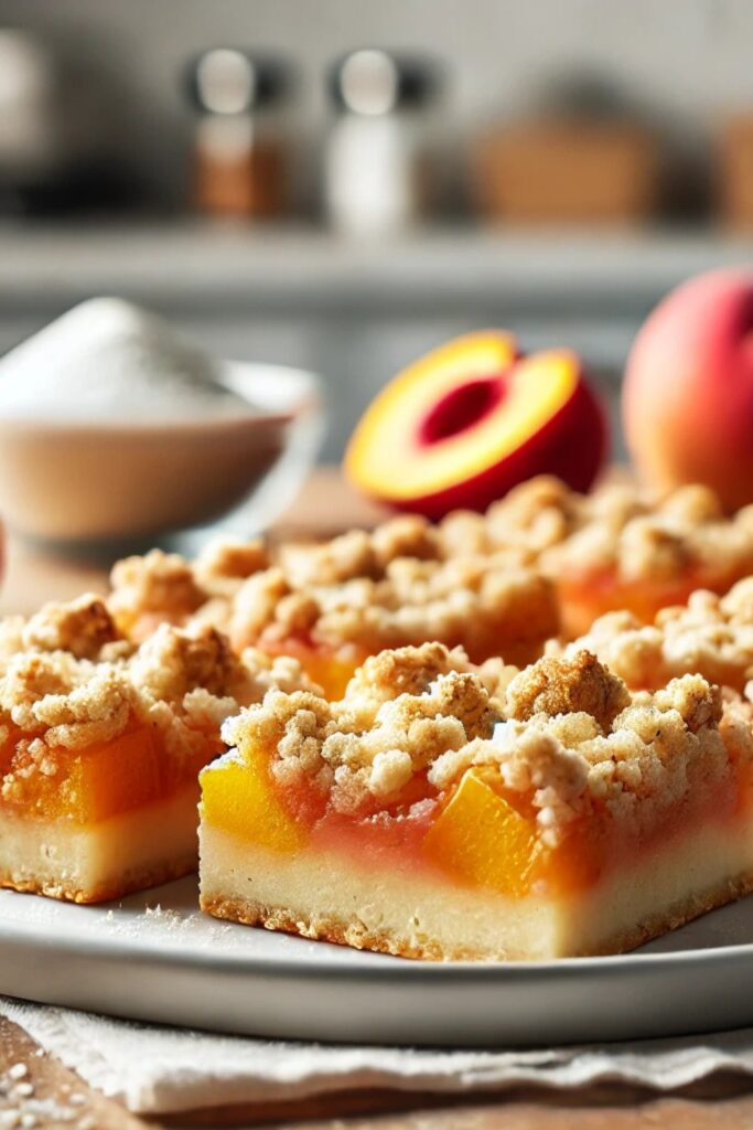 Fresh Peach Crumb Bars