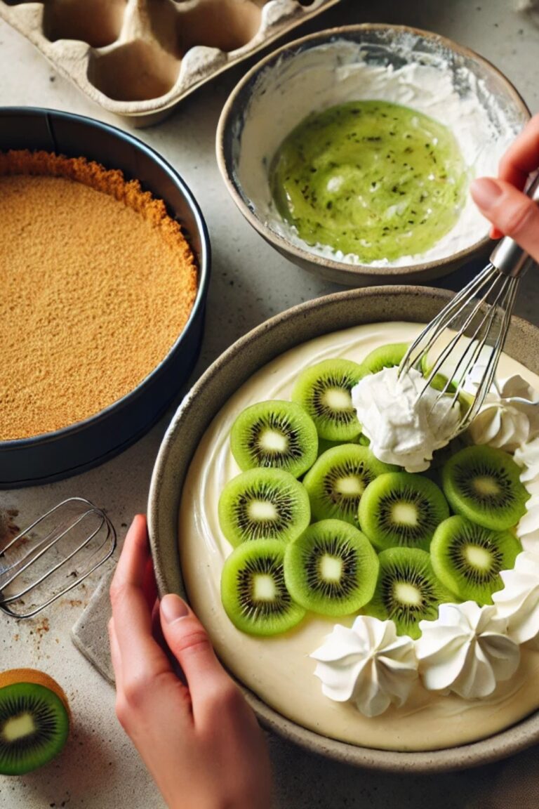 No-Bake Kiwi Cheesecake Recipe - Fruity Desserts
