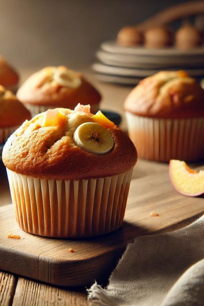 Banana And Peach Muffins