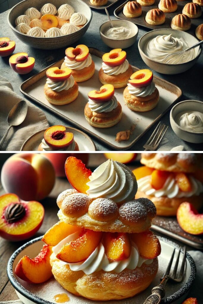 Roasted Peach Cream Puffs