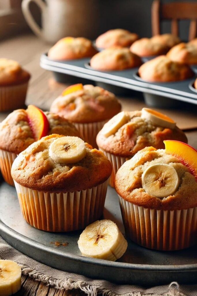 Banana And Peach Muffins