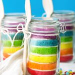 New Year Rainbow Cake In A Jar