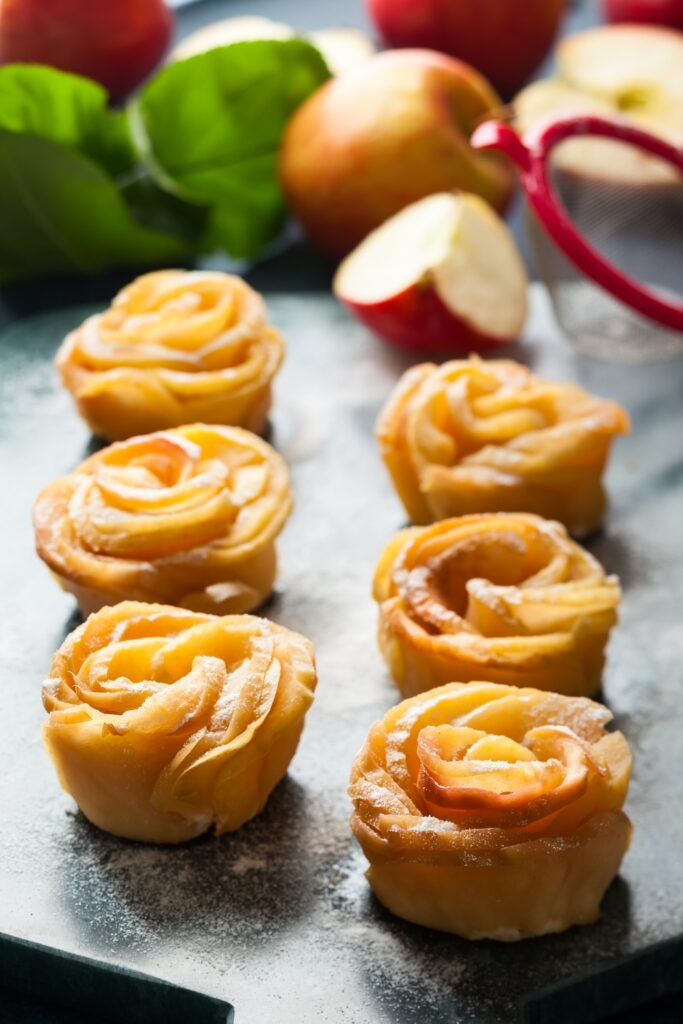 New Year Apple Rose Mini Tarts