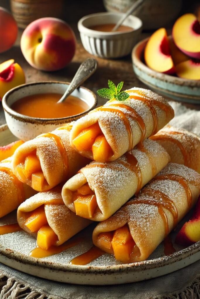 Peach Pie Egg Rolls