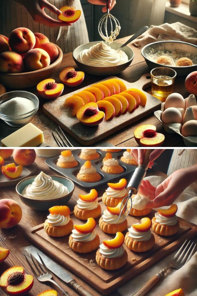 Roasted Peach Cream Puffs