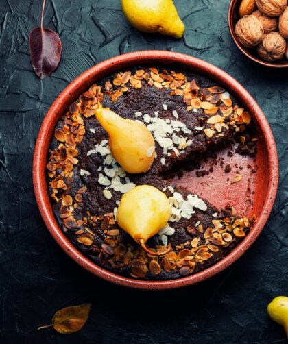 Chocolate Nuts Pear Cake Recipe