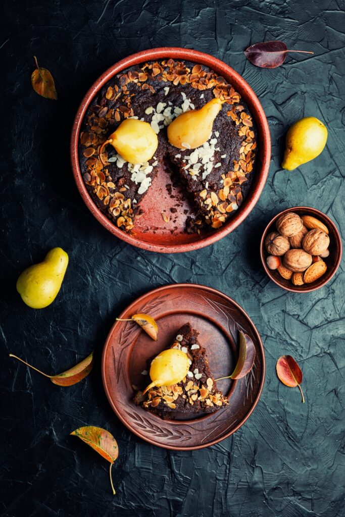 Chocolate Nuts Pear Cake Recipe