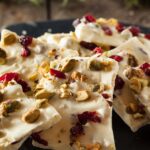 Cranberry and Pistachio White Chocolate Bark