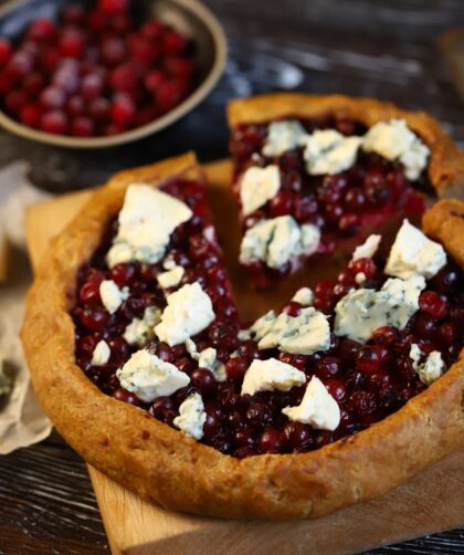 Homemade Galette With Cranberries And Blue Cheese