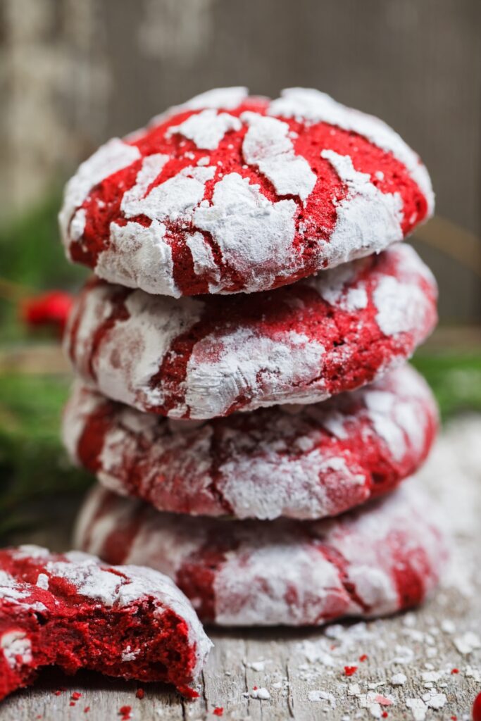 Valentine Day Red Velvet Crinkle Cookies Recipe