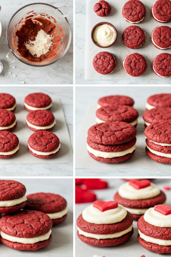 Valentine Day Red Velvet Sandwich Cookies