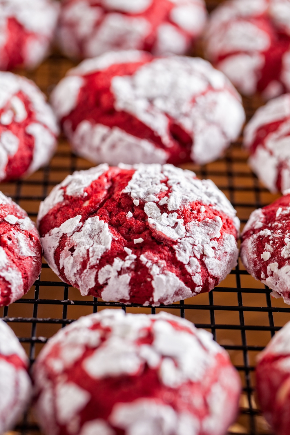 Valentine Day Red Velvet Crinkle Cookies Recipe