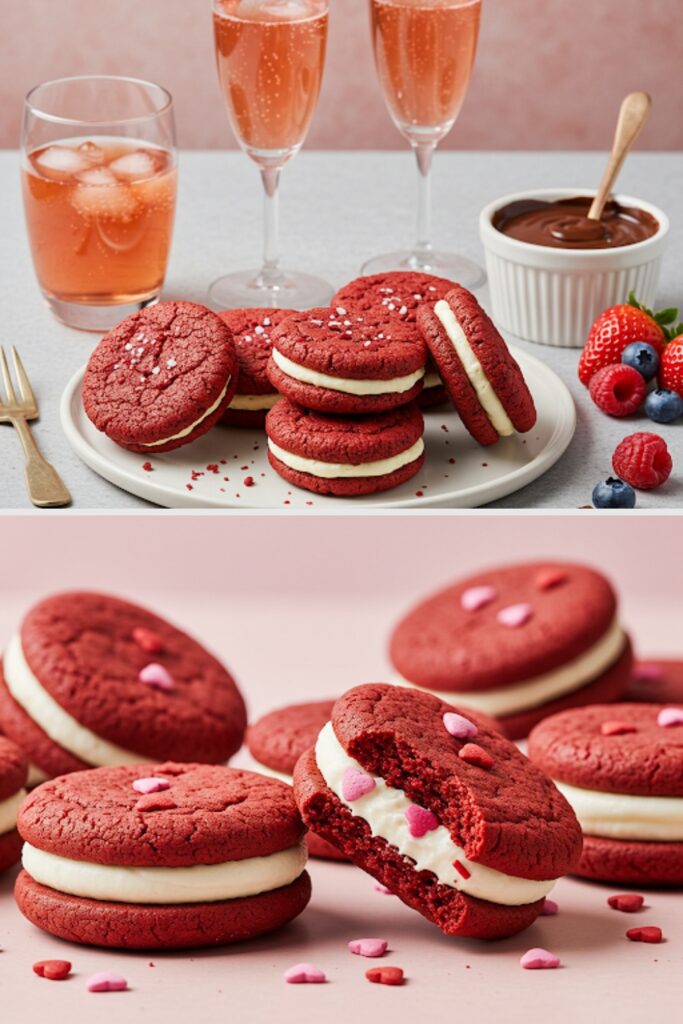 Valentine Day Red Velvet Sandwich Cookies