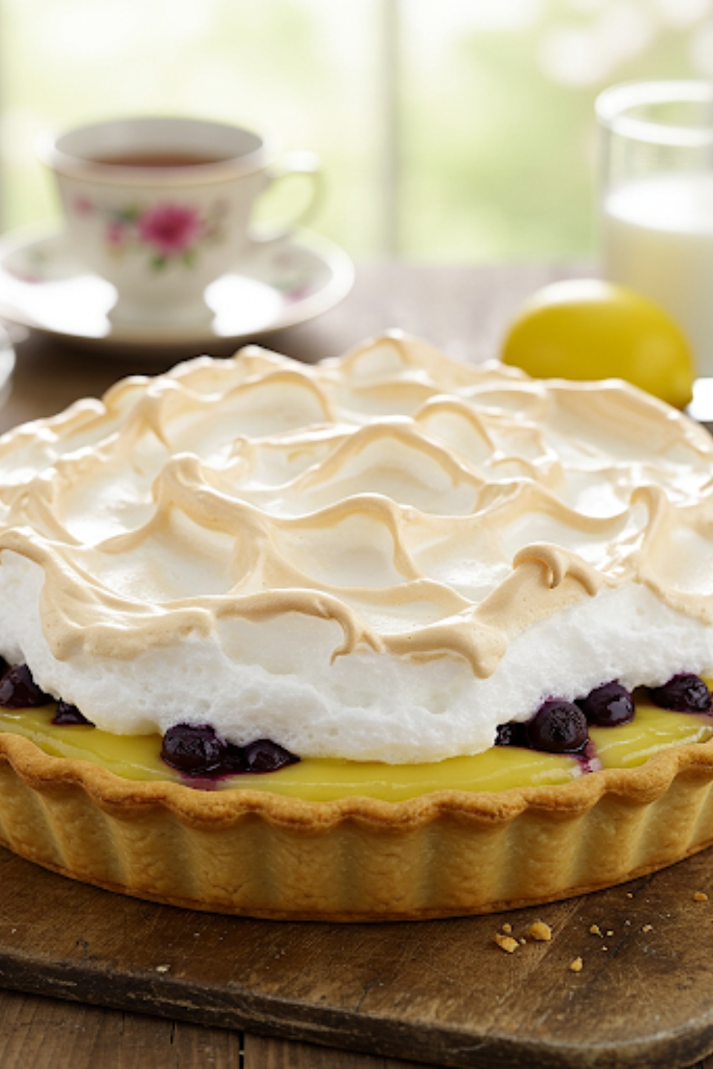 Lemon Blueberry Meringue Pie