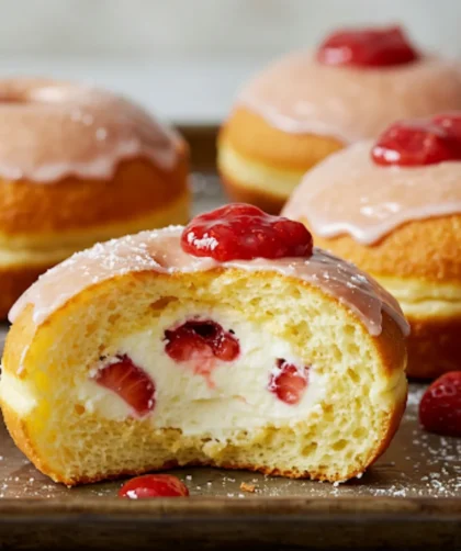 Ina Garten Strawberry Cheesecake Stuffed Donuts 