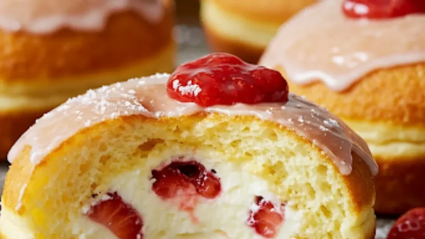 Ina Garten Strawberry Cheesecake Stuffed Donuts 