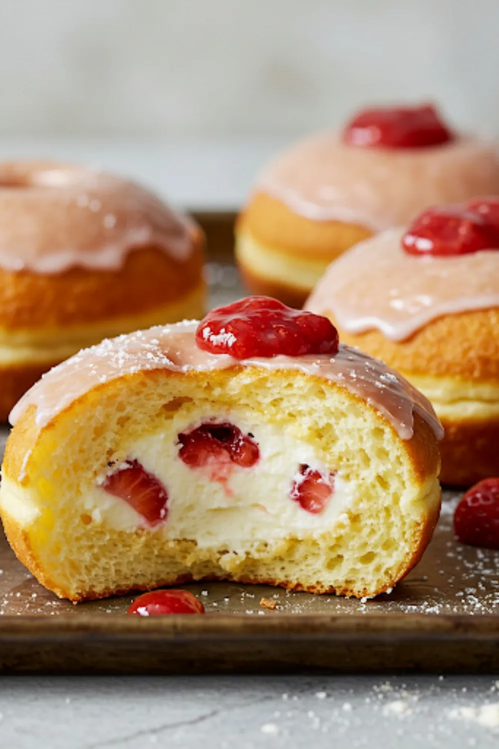 Ina Garten Strawberry Cheesecake Stuffed Donuts 