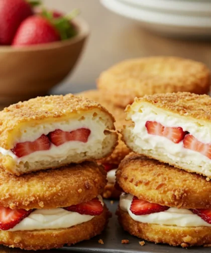 Ina Garten Fried Strawberry Cheesecake Sandwiches