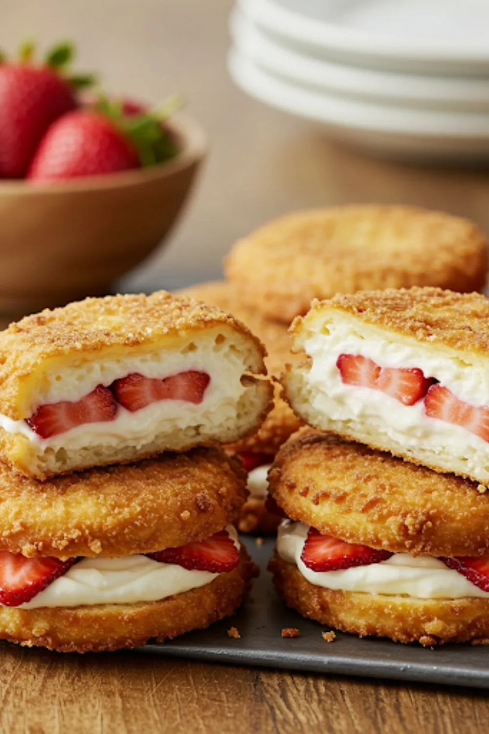 Ina Garten Fried Strawberry Cheesecake Sandwiches