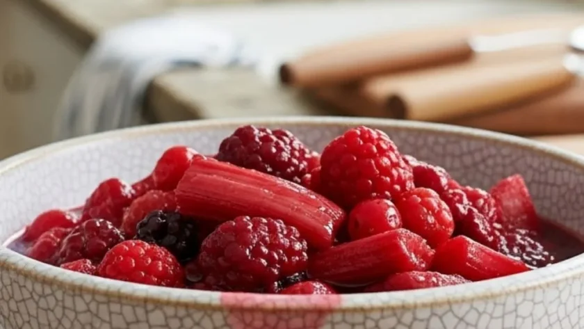 Ina Garten Stewed Rhubarb & Red Berries