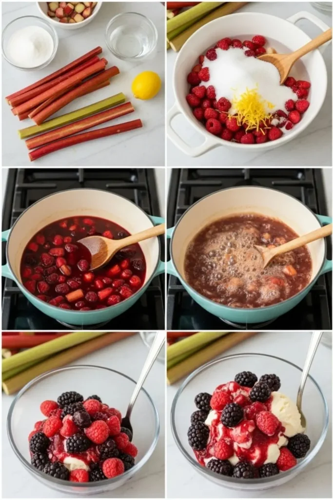 Ina Garten Stewed Rhubarb & Red Berries