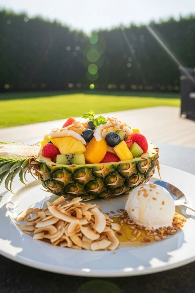 Fruit Salad in a Pineapple Boat