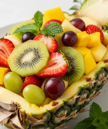 Fruit Salad in a Pineapple Boat