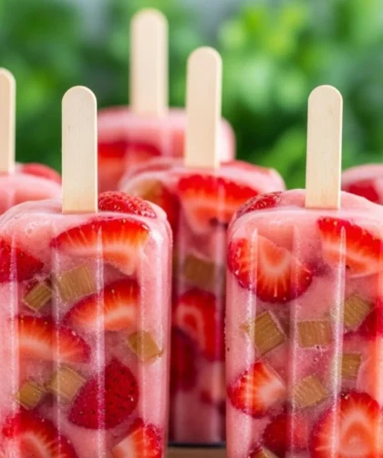 Strawberry-Rhubarb Ice Pops