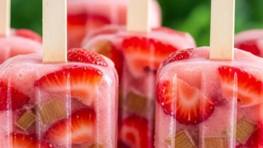 Strawberry-Rhubarb Ice Pops