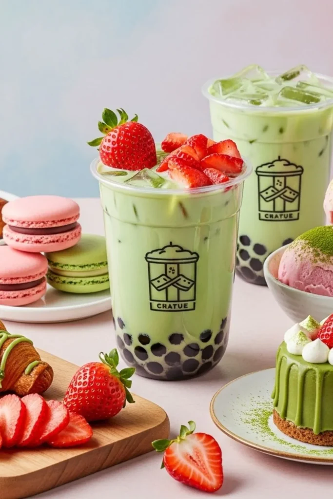 Strawberry Matcha Boba