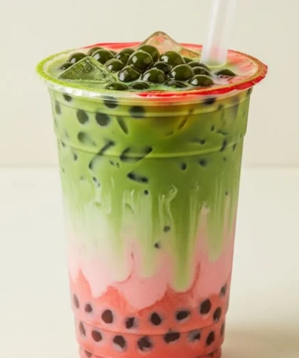 Strawberry Matcha Boba