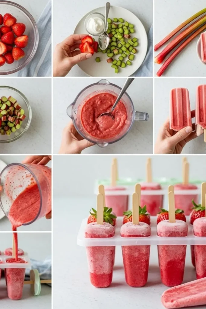 Strawberry-Rhubarb Ice Pops