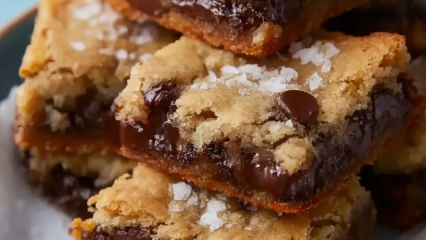Fleur de Sel Chocolate Chip Blondies Recipe