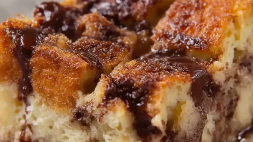 Nutella Banana Brioche Bread Pudding Recipe