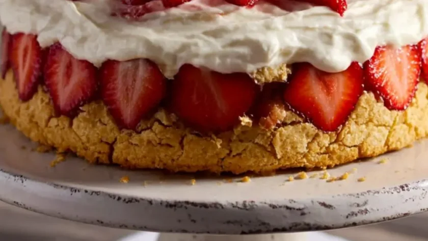 Strawberry Meringue Cake (Mostachon) Recipe