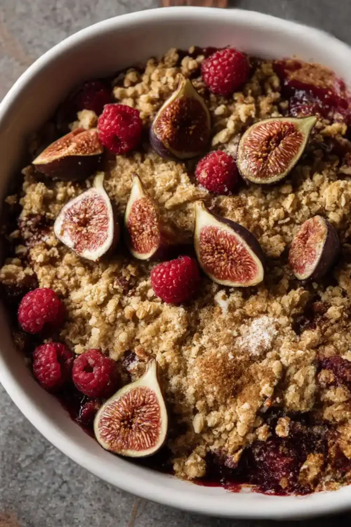 Spiced Fig & Raspberry Crumble