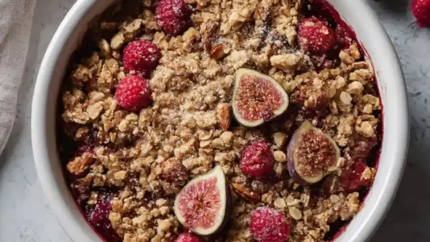 Spiced Fig & Raspberry Crumble