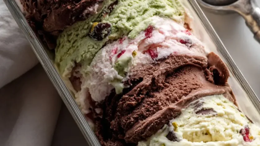 Pioneer Woman No Churn Spumoni Ice Cream